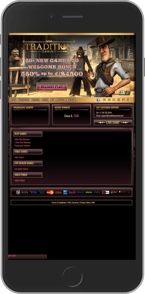 Tradition Casino Mobile