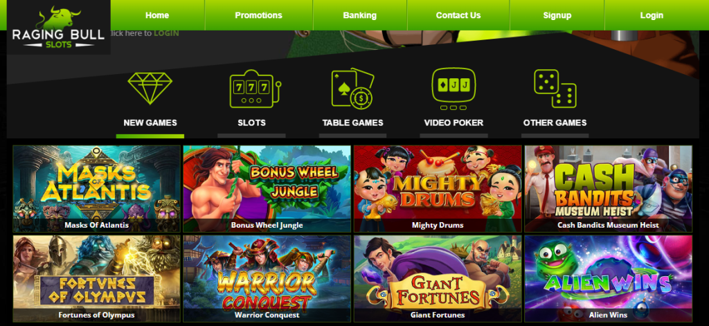 Raging Bull Casino games