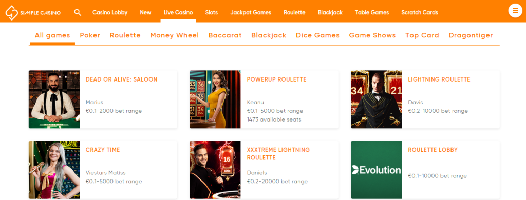simple casino games